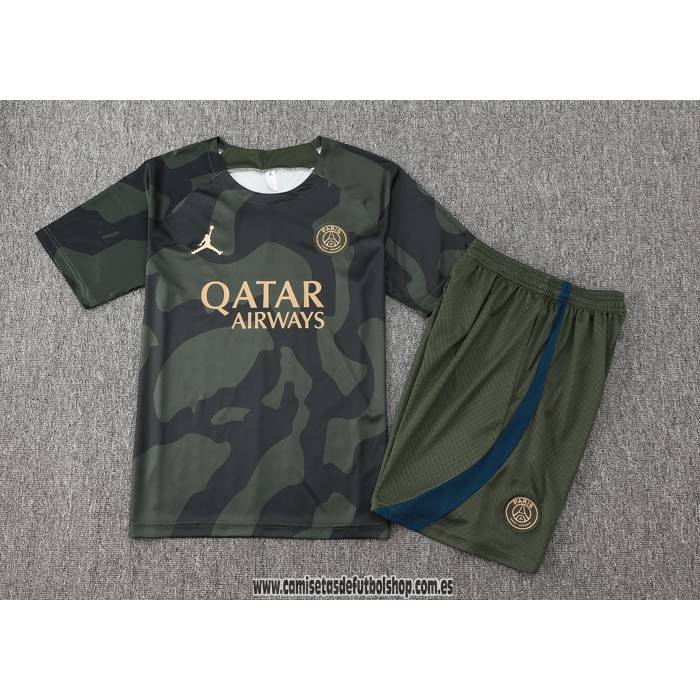 Chandal del Paris Saint-Germain Jordan 24-25 Manga Corta Verde - Pantalon Corto